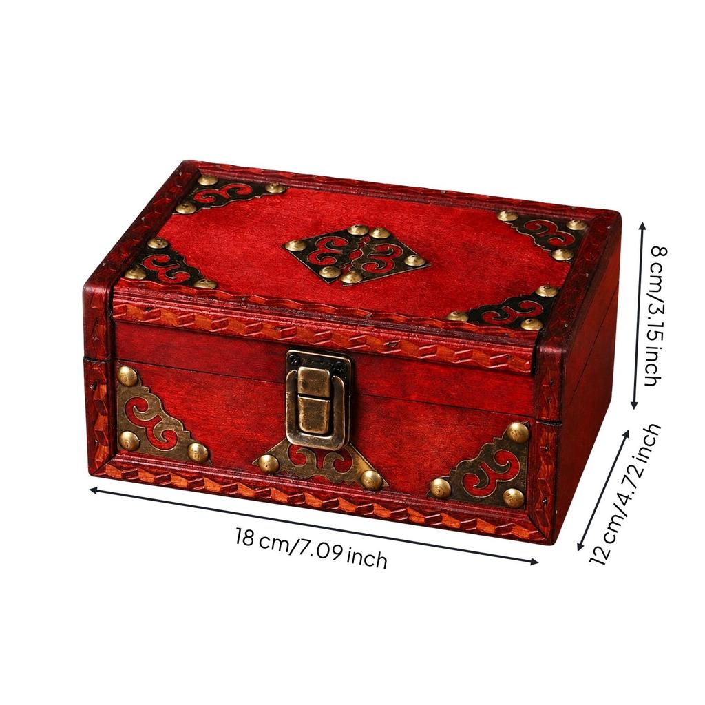 Vintage Distressed Wooden Storage Box with Metal Clasp Sturdy Decorative