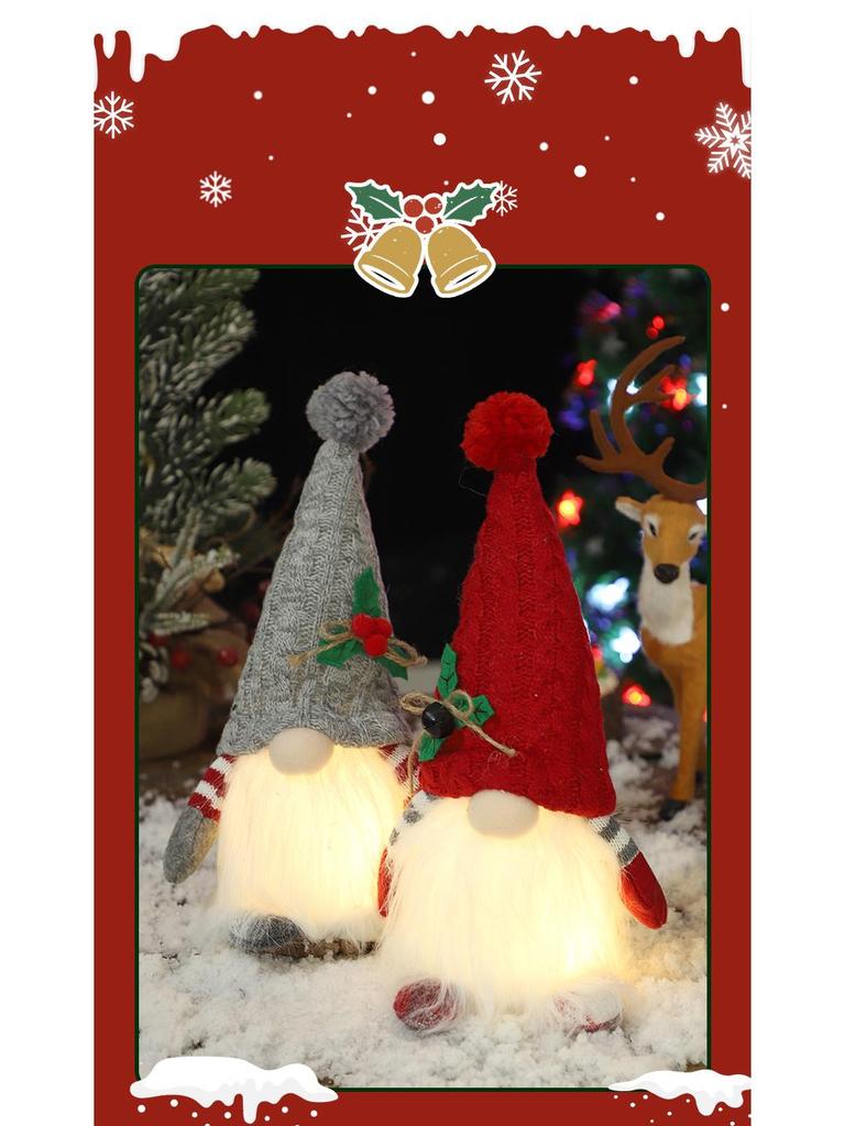 Christmas LED Knit Gnome Hat Ornament - High-End Holiday Party Decoration Gift
