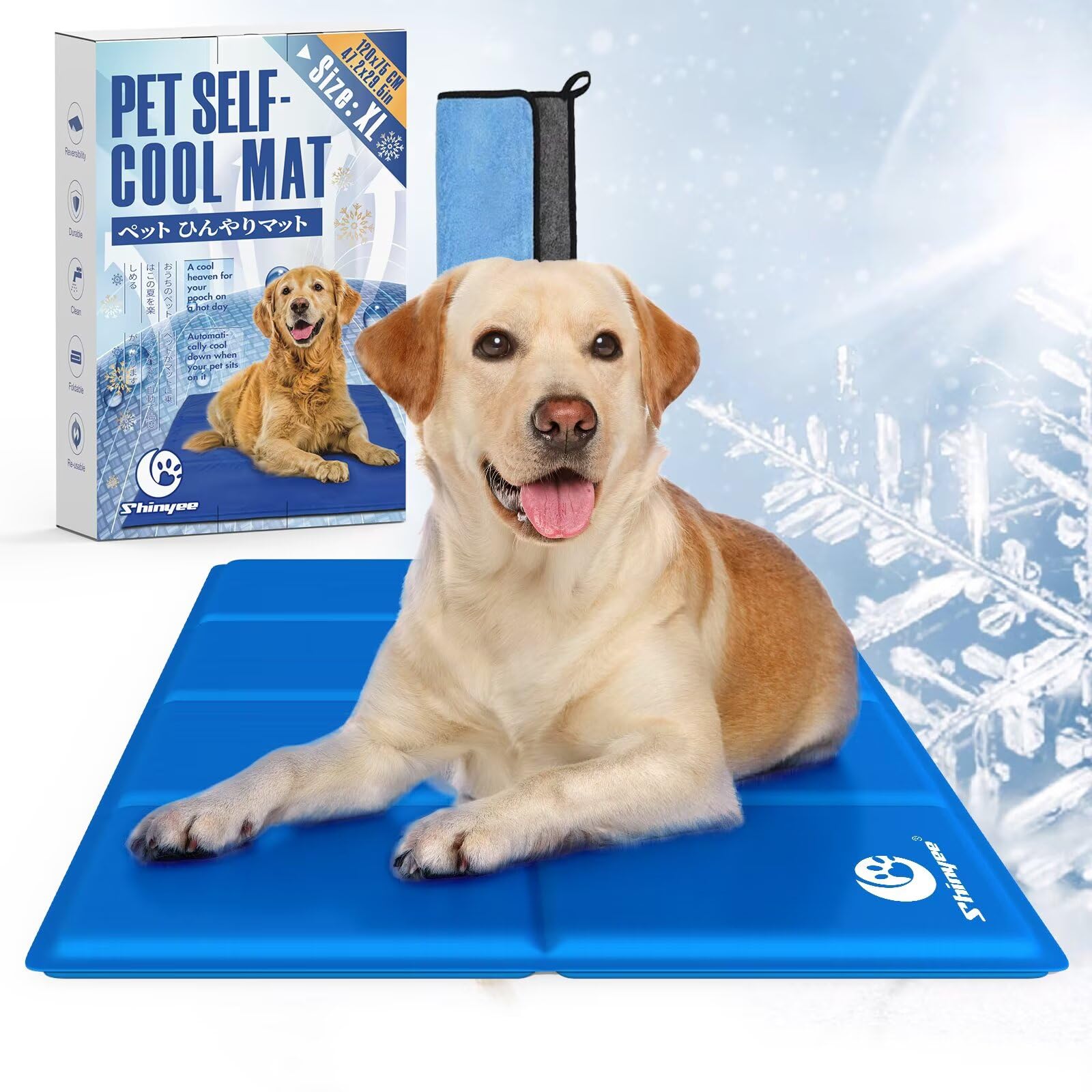 

Охлаждающий коврик для домашних животных Cool Pet Cooling Охлаждающий гель для предотвращения теплового удара 120x75 см Shinyee® Собаки, кошки, [XS-XXL] Коврик, Коврик, Многоцелевой, Коврик, синий