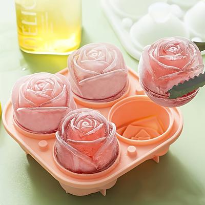 1 Stück Niedliche Rosenblume Eiswürfelform Flexible Silikon Eisballform Eiswürfelbehälter für Gefrierschrank Selbstgemacht Sommer DIY Getränk Eis Kaffee