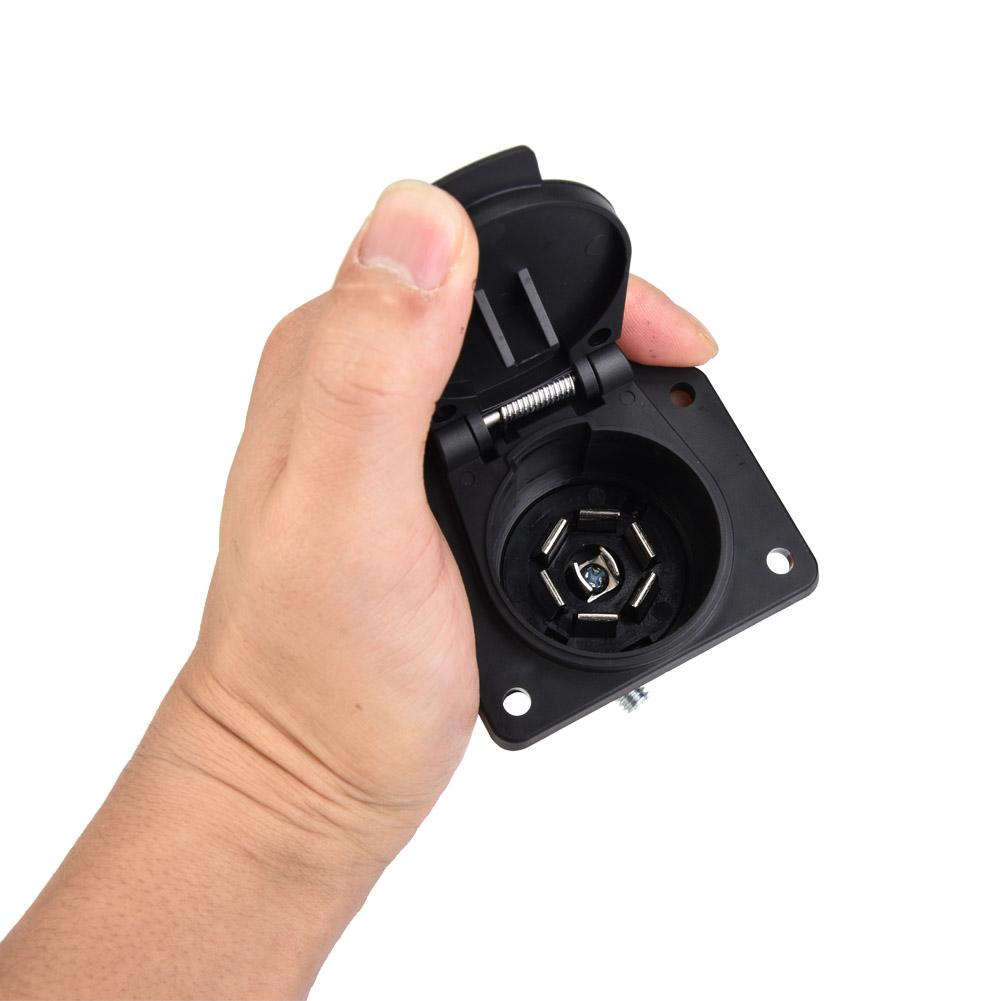 7 Pin Car Trailer Plug Socket Bracket Set Adapter Connector for Caravan Towbar Towing 12V