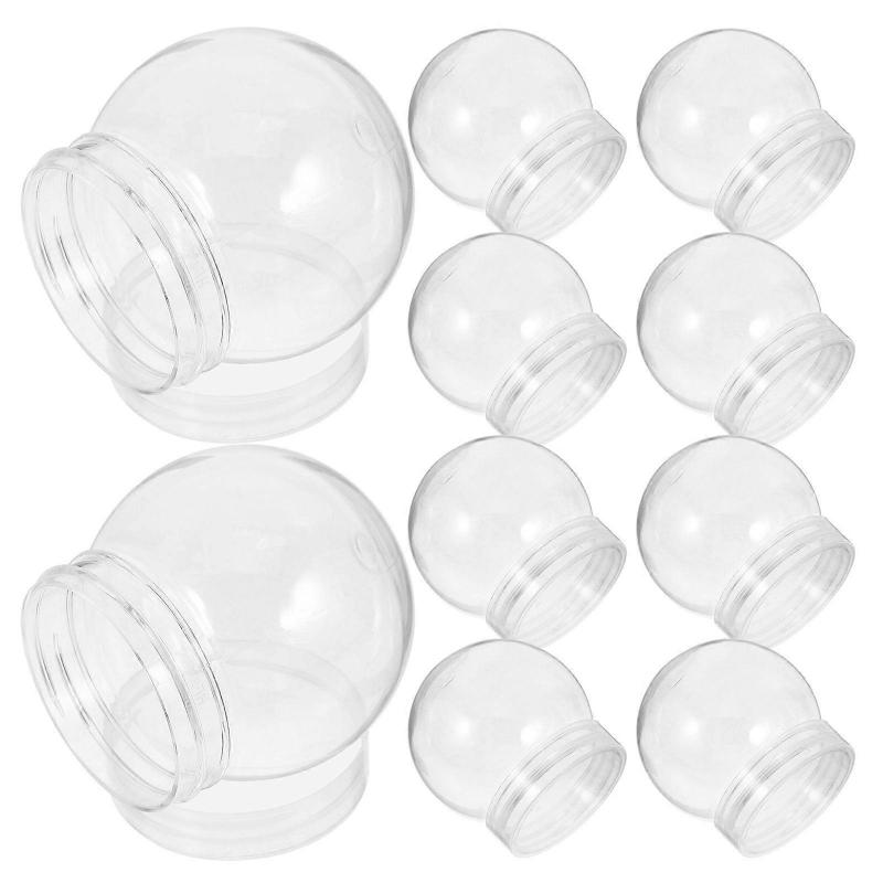 Plastic Candy Containers Clear Small Globe Jars for Storage Use 10Pcs