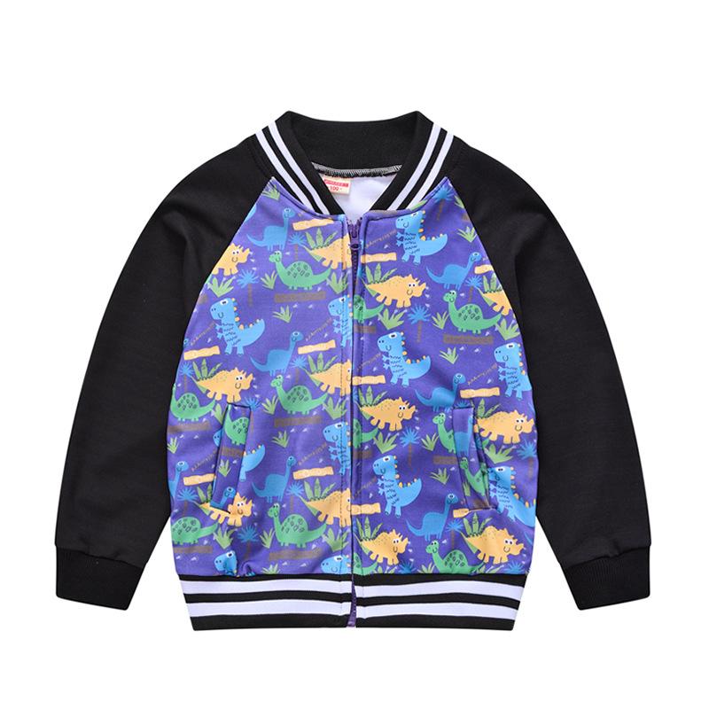 Spring and Autumn Men and Girls Fashionable Cute Printing Color Collision Jacket Children Splicing Jacket Baby Cardigan
