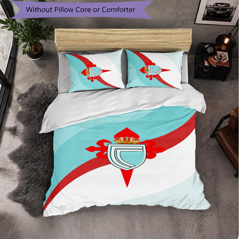 Celta Vigo FC Themed Bedding 3Pcs Duvet Cover Set Decorative Bed Linen For Teen Room Home Decoration