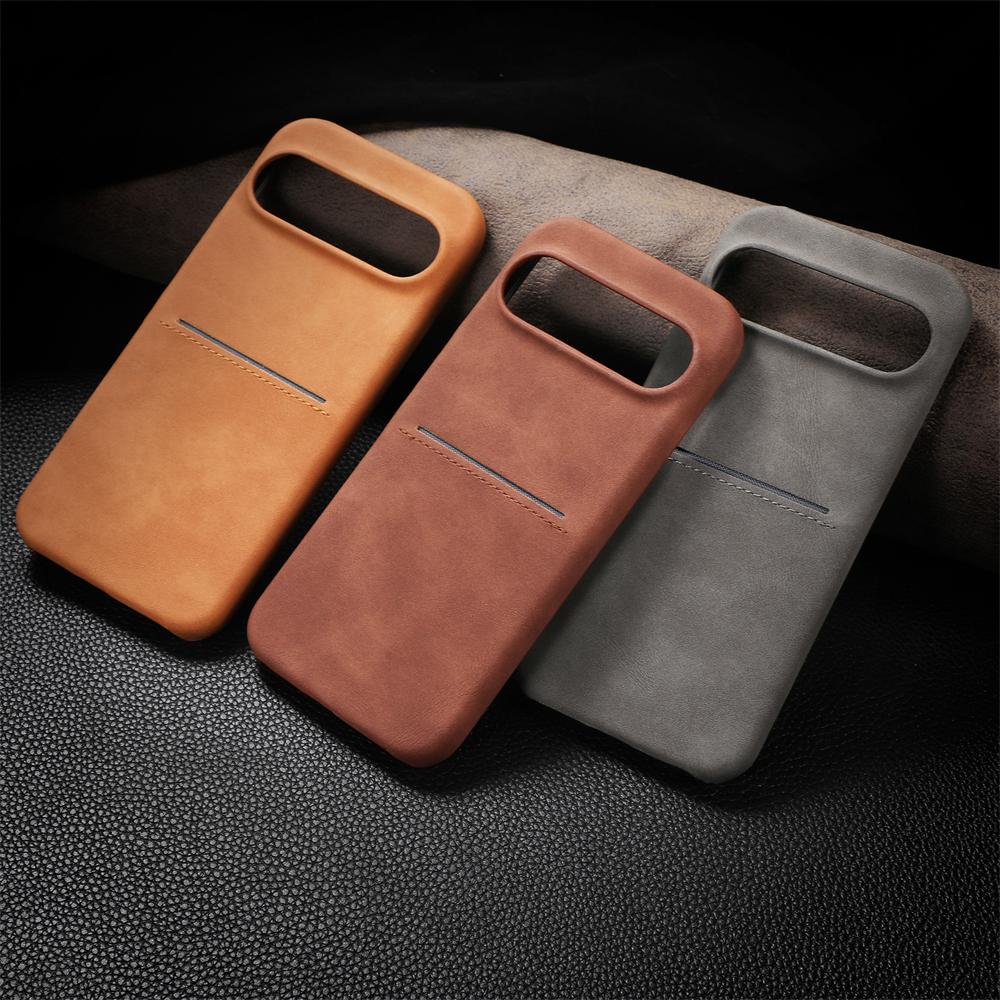 Sheepskin Leather Wallet Phone Case for Google Pixel 9 Pro XL 8 8A 8 Pro Money Credit Insert Card Holder Shockproof Cover