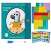 Fractions Toy Montessori Mathematics Magnetic Puzzle Erasable Pen
