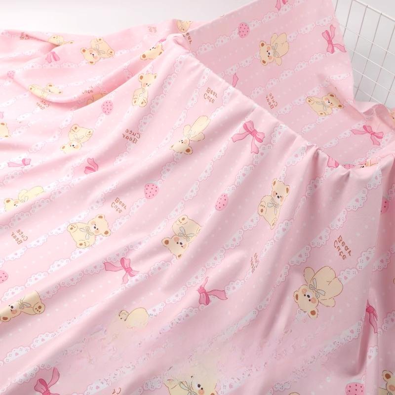 Wide 143cm Summer Cotton Fabric for DIY Sewing Children's Pajamas Clothes Cheongsam Super Soft Floral Cartoon Fabric
