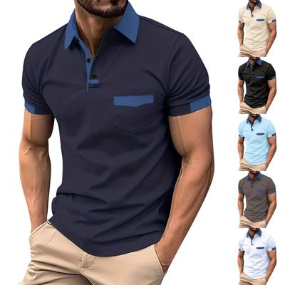 Kurzärmliges T-Shirt mit Reverskragen für Herren, lässiges Rundhalsoberteil