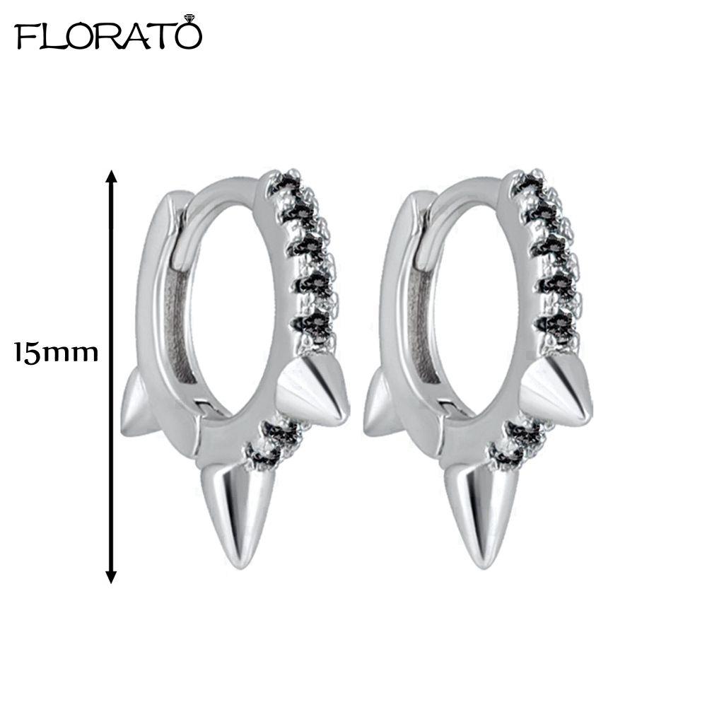 925 Silbernadel Punk Nieten Nieten Creolen Ohrringe für Damen Huggie Ohrringe Ohr Manschette Piercing Ohrring Gotischer Schmuck