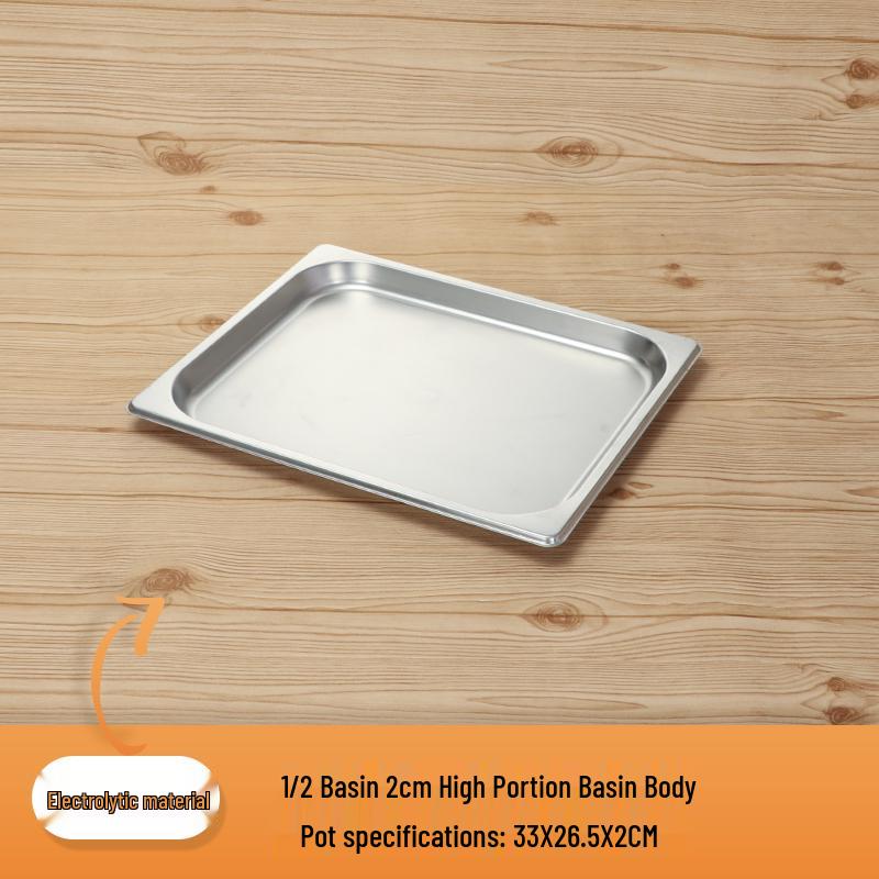 Rectangular Stainless Steel Serving Pans with Lids - Ideal for Mala Tang, Vegetables, Milk Tea, and Ice Cream