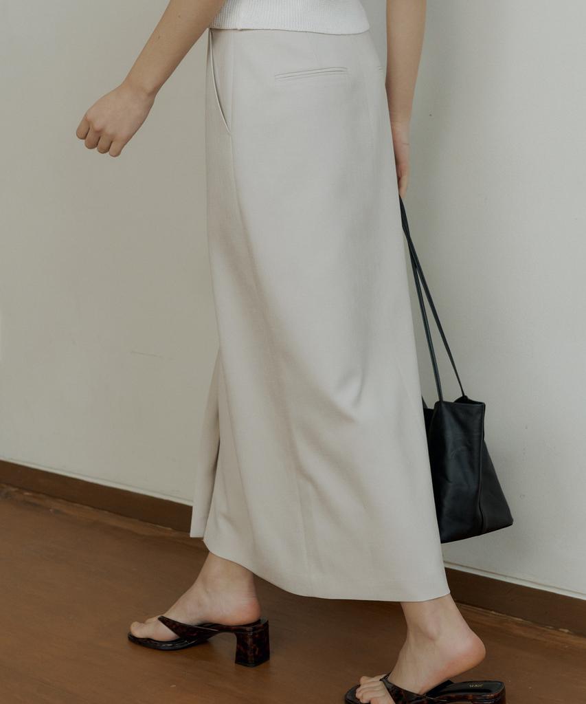 Otte Front Slit Classic Maxi Skirts_2Color