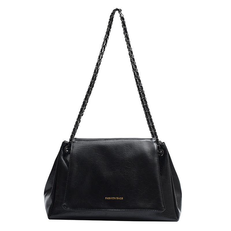 Large capacity soft leather bag women's 2025 new fashion simple retro commuter tote bag retro versatile messenger bag