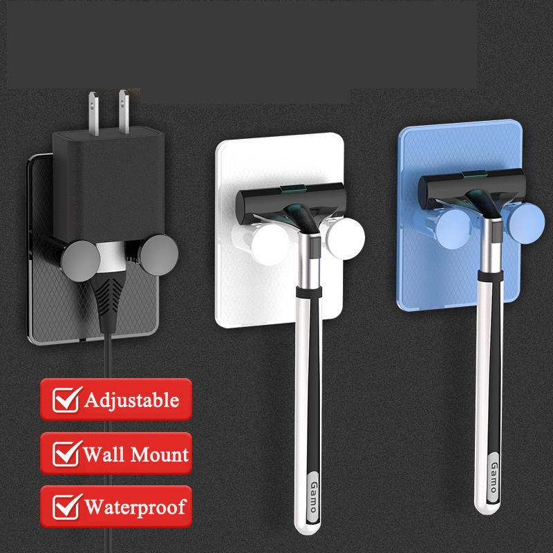 Plastic Shaver Holder Wall Mounted Razor Holder Bathroom Hook Organizer Adjustable Men Shaving Razor Stand Shelf Storage Rack