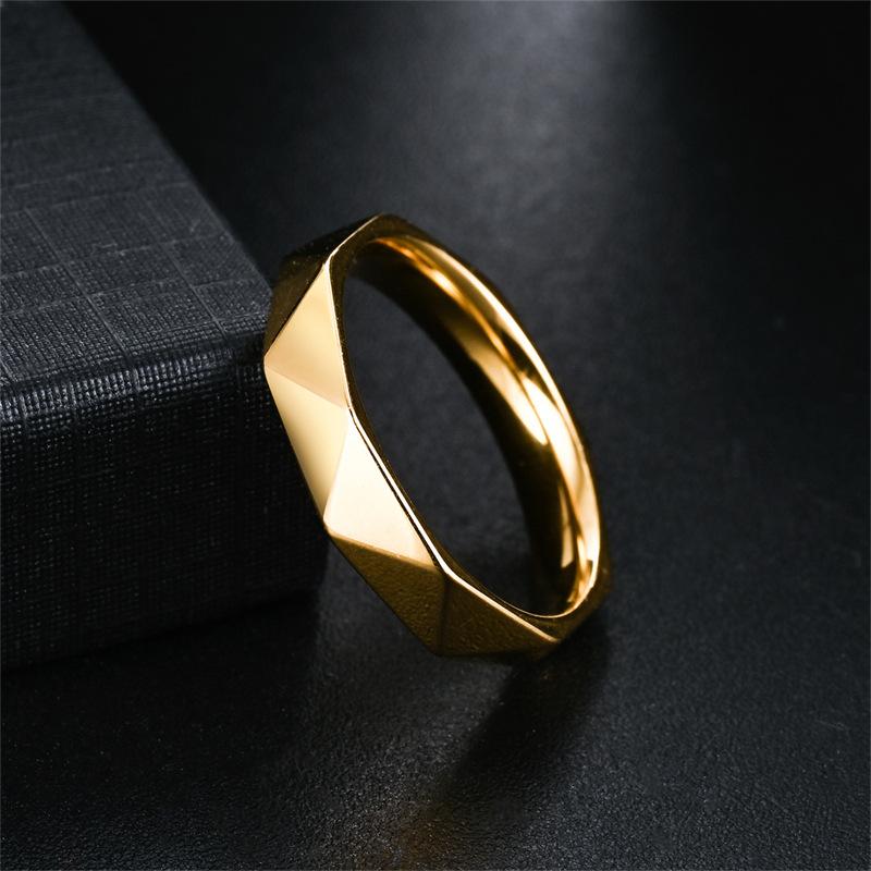 

Модное V-образное ромбовидное кольцо из титановой стали для женщин INS холодный ветер личность круг нишевое парное кольцо ювелирные изделия 6 золотой
