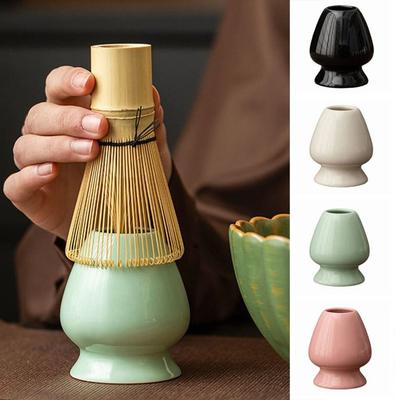 Retro Ceramic Chasen Holder Durable Chasen Stand Elegant Ceramic Holder  Tea Ceremony Tool