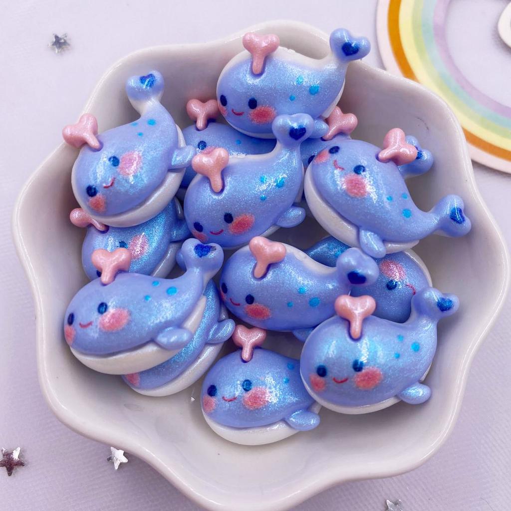 12pcs Colorful Resin Jellyfish Crabs Shells Seahorses Octopuses Whales Ocean Animal Flatback Scrapbook DIY Figurine Decor Crafts