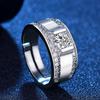Men Pop Sterling Silver Crystal Open Ring