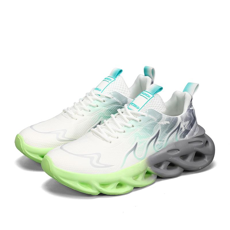 

Мужские кроссовки, летняя легкая мужская спортивная обувь, сетчатая дышащая обувь для мужчин, кроссовки для бега на платформе для активного отдыха 46 зелёный