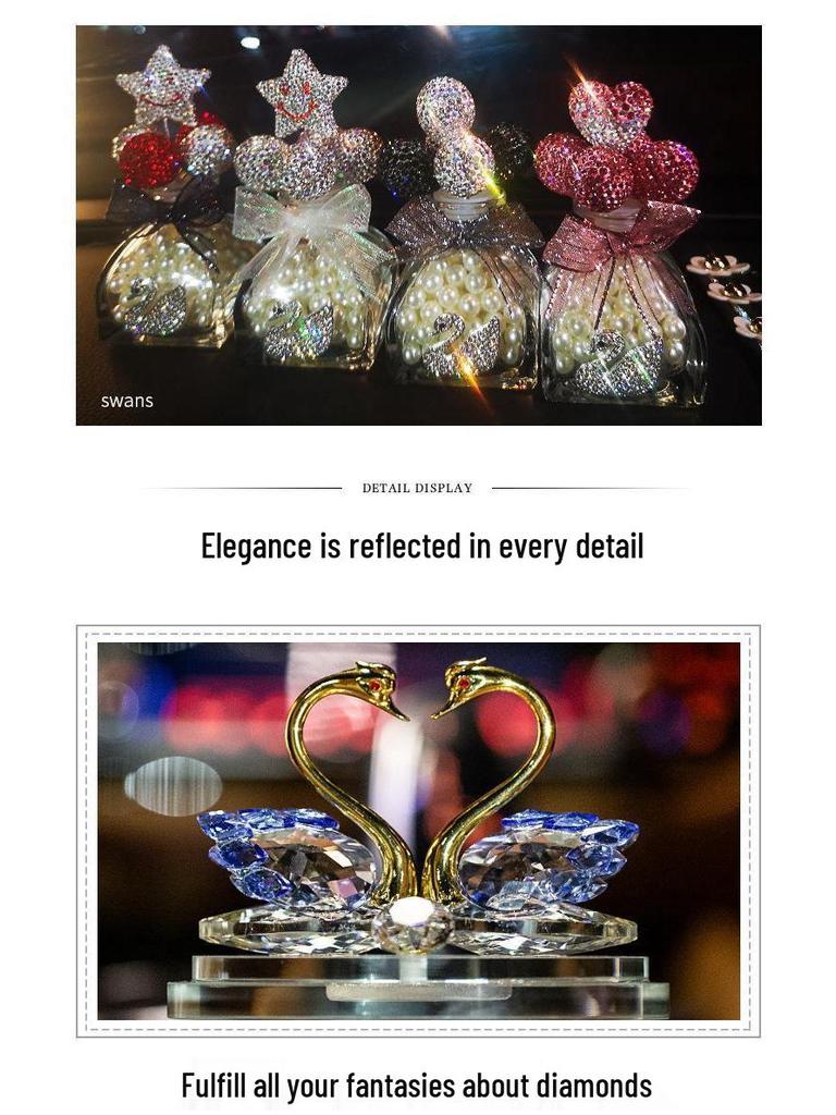 Crystal Swan Car Air Freshener - Deluxe Interior Ornament Set for Women