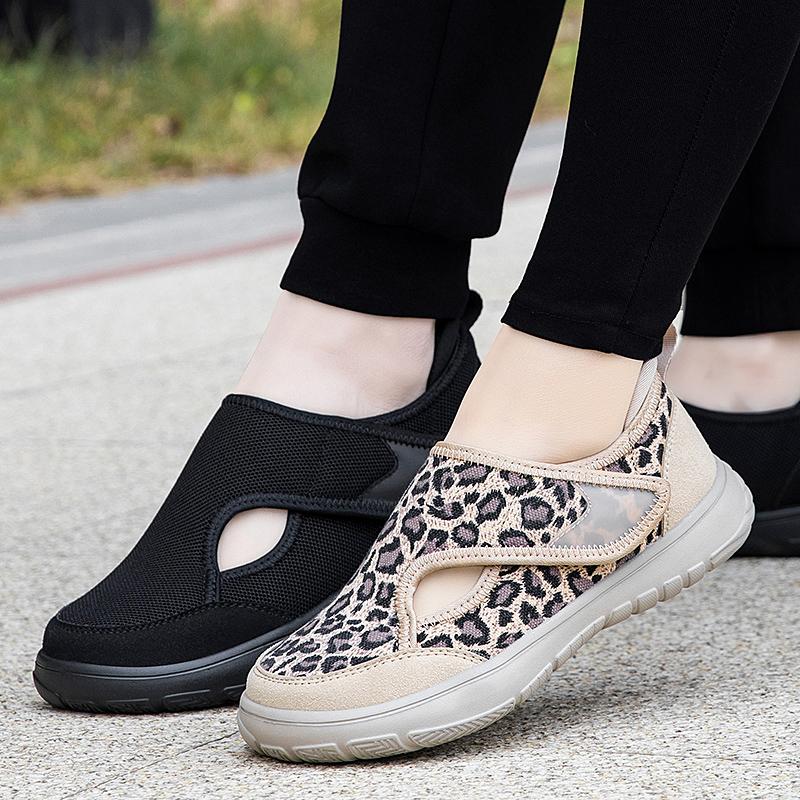 Sapatos Diabéticos Sapatos Largos para Caminhada com Fecho Ajustável Tênis Leves para Edema Tênis Antiderrapantes com Velcro para Idosos