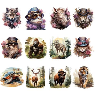 Forest Animal Iron On Patches For Clothes Heat-Adhesive Stickers New Design Diy Accessory Print On T-Shirt Hat Thermal Patches