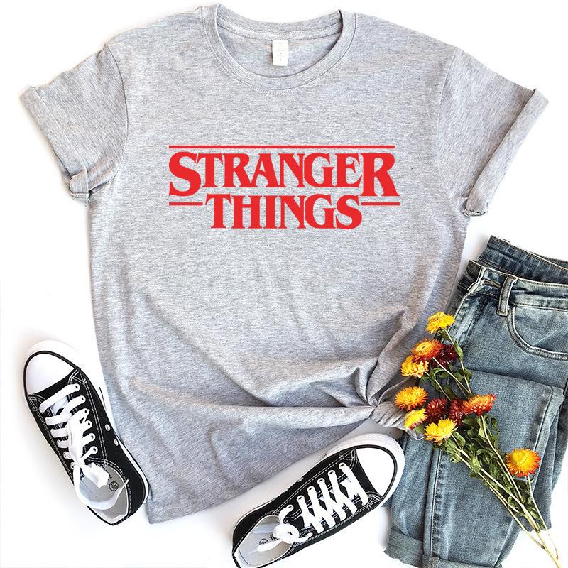 Stranger Things Letter Printed Short Sleeved T-shirt