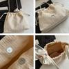 Bohemian Style Straw Woven Bag Bow Beach Shoulder Bag Trendy Grass Knitted Tote Bag  Girls
