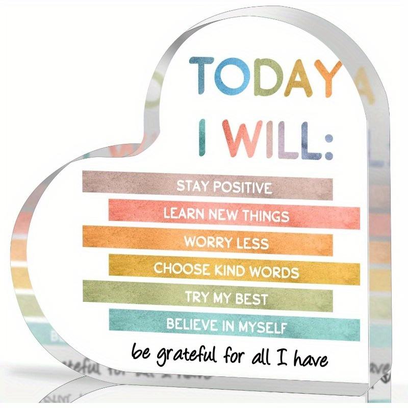 

Mental Health Acrylic Heart Sign – Positive affirmations. For counselors, offices, students. Therapy, school gifts, decor. чистый