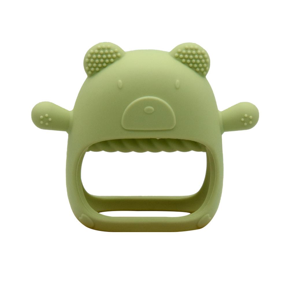 Food Grade Silicone Baby Chewing Toy Baby Teething Toys 6+ Months Anti Dropping Baby Hand Teether Bear Teether OEM Customized