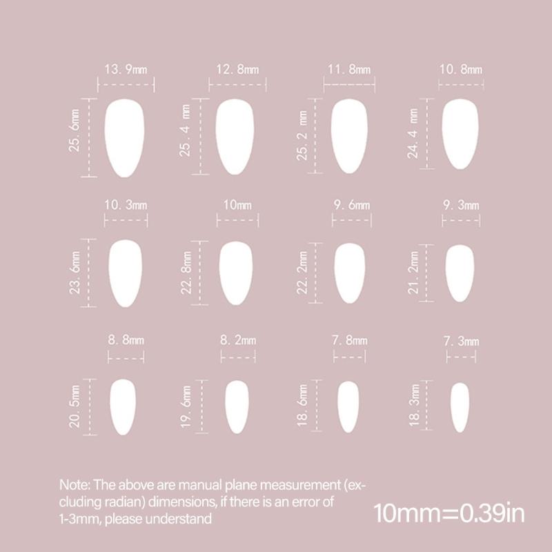 24 Pcs French Tip Press On Nail Almond Shape False Nail 3D Bowknot Acrylic Nail Simple Full Cover Stick On Nail