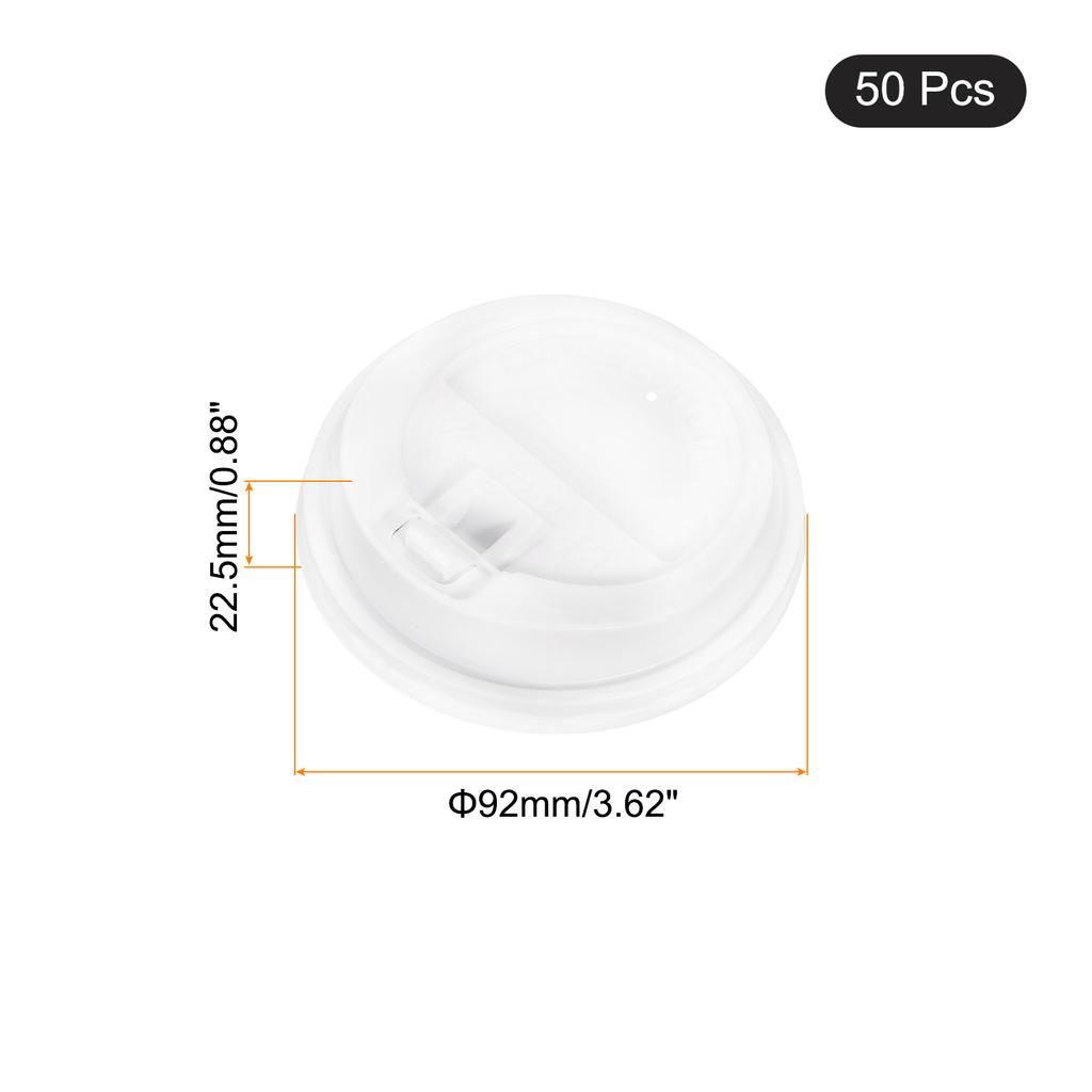 50 Stück Einweg-Kaffeebecherdeckel 88mm/89mm/92mm Plastikdeckel für 10/12/16OZ Kaffeebecher für kalte und heiße Getränke Milchtee