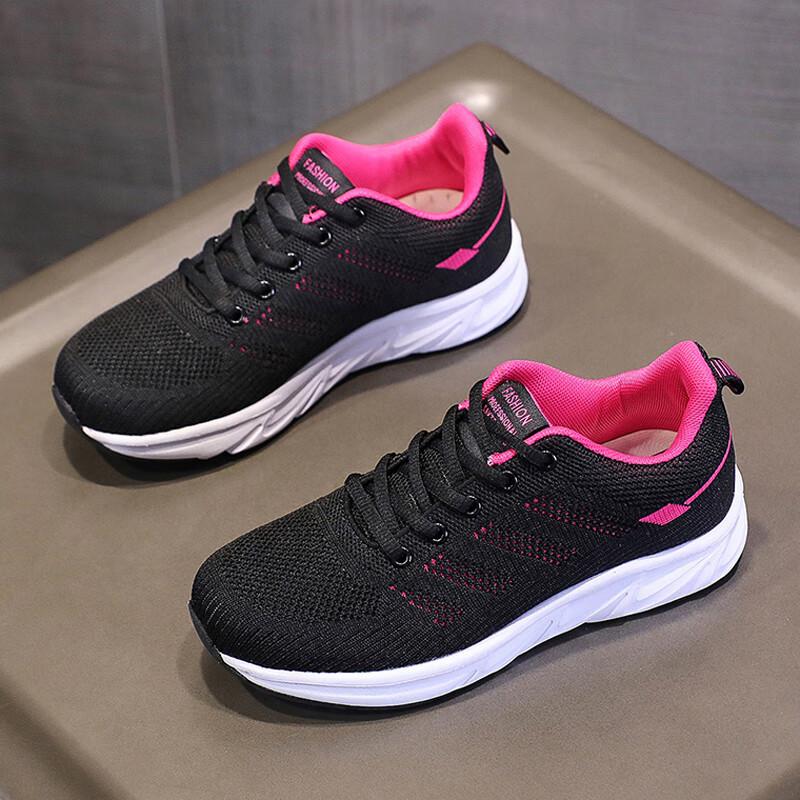 

Women s shoes 2025 new spring and autumn sports shoes women s shock absorption running mother soft sole standing for a long time not tired feet black 42