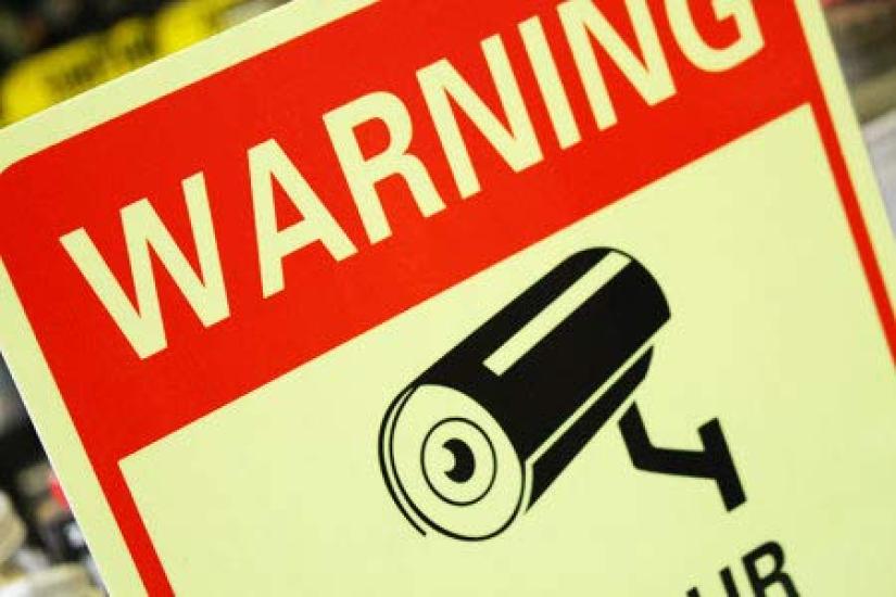 Security Sign Square Plate, Luminous,