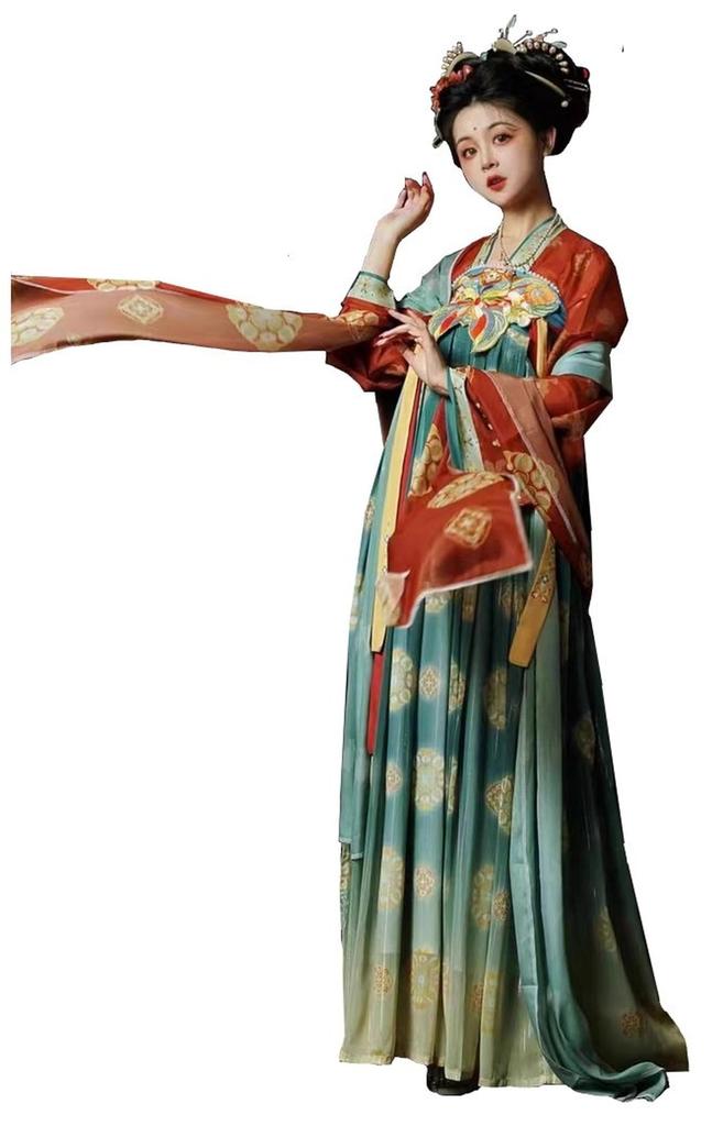 Hanfu Cosplay Starożytny chiński Tang Długi tatuaż naklejka w zestawie [Yousaku Co., Ltd.] Kostium, damski, kostium, Halloween, scena, dwór, spódnica,