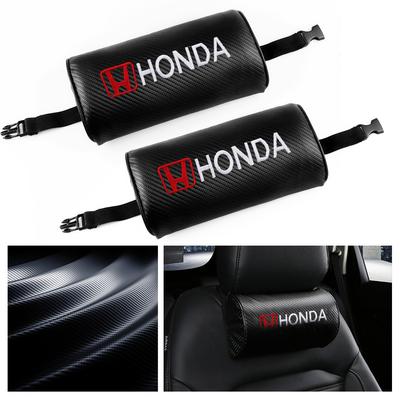 AAGA1 1/2Pcs Car Leather Headrest Neck Auto Accessories For Mugen Accord Civic Vezel CRV Jazz City Insight Head Support Pillow