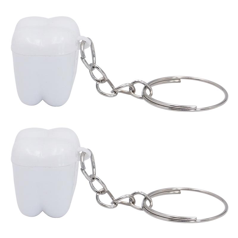 1020Pcs Tooth Shape Milk Teeth Box Plastic Keychain Kids Teeth Storage Case Organizer Child'S Tooth Souvenir Save Container