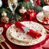 Set of 12 Napkin Rings with Snowflake and Christmas Tree Patterns for Seasonal Table Decor and Holiday Celebrations