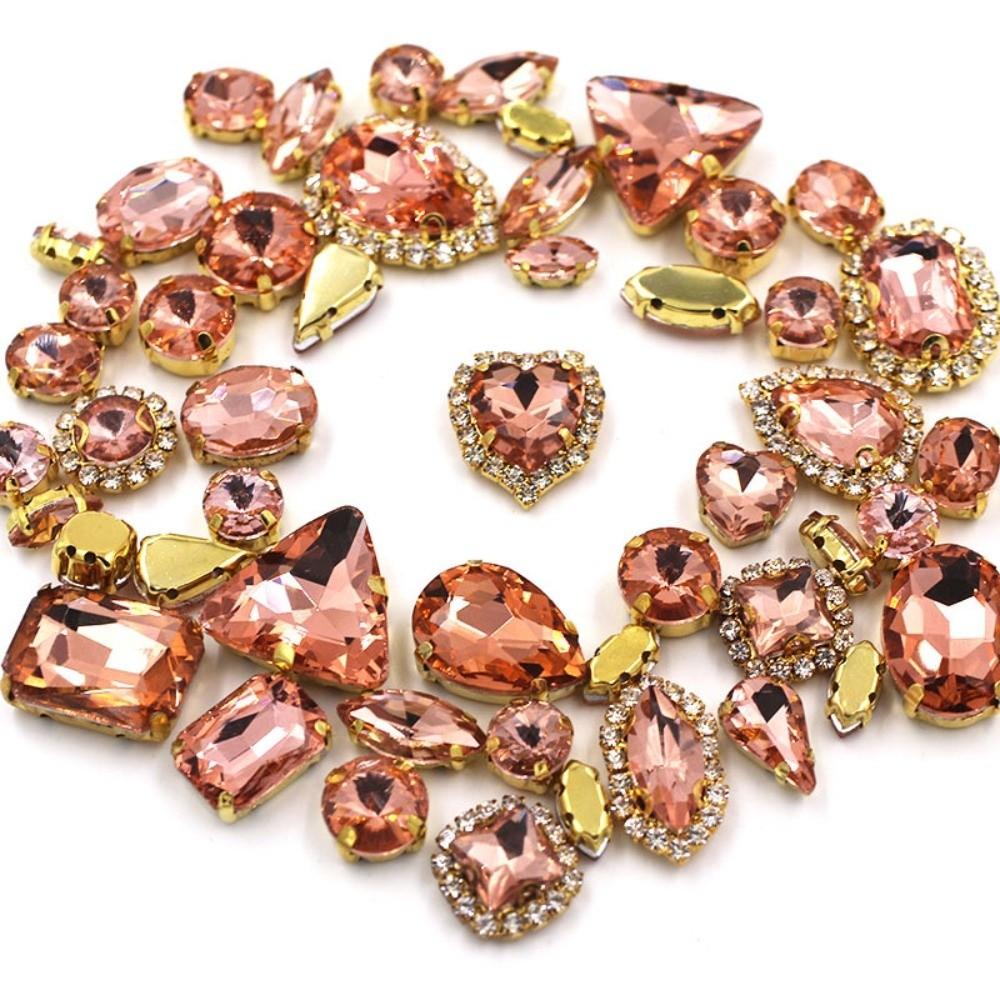 50pcs Set Shining Multicolor Water Drop Rhinestone DIY Craft Mixed Claw Drill Buckle Crystal Buckle Wedding Dresses
