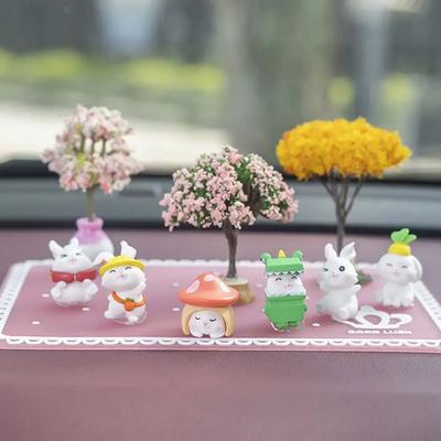 New Car Mini Tree Center Console Ornaments Decoration Mounted Green Plant Accessories Simulated Flower Decoration Cute Ornaments