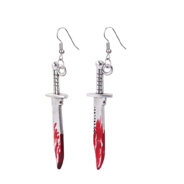 

Exaggerated Cool Punk Knife Earrings Halloween Earrings Knife Earrings for Girl 1