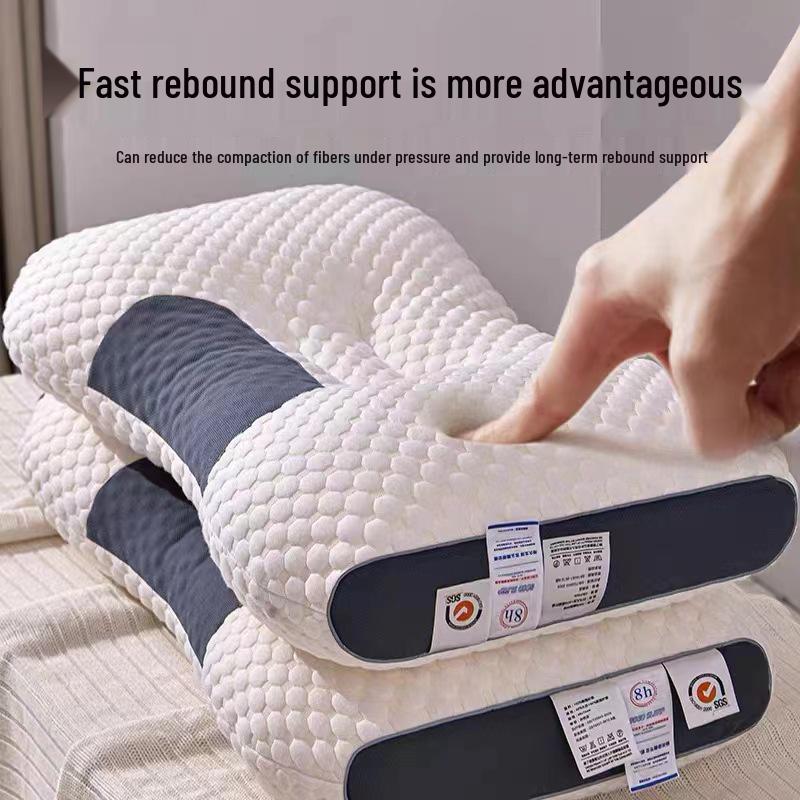 Washable Knitted Cotton Neck Support Massage Pillow for Home, Hotel, or Dorm