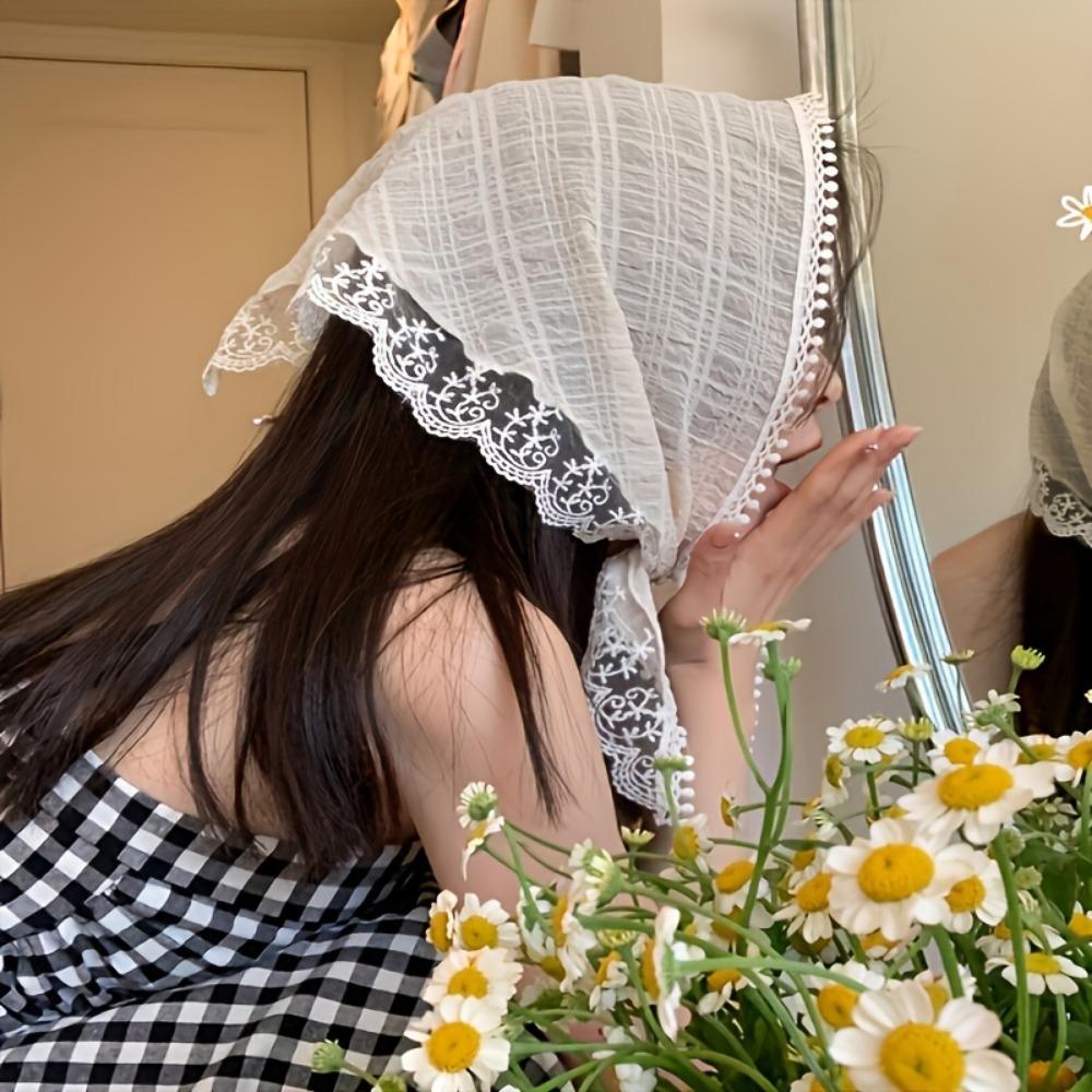 1 Pcs Sweet Elegant Lace Edge Triangular Hair Accessories, Suitable for Party Holiday Hair Styling, Perfect Gifts for Girls