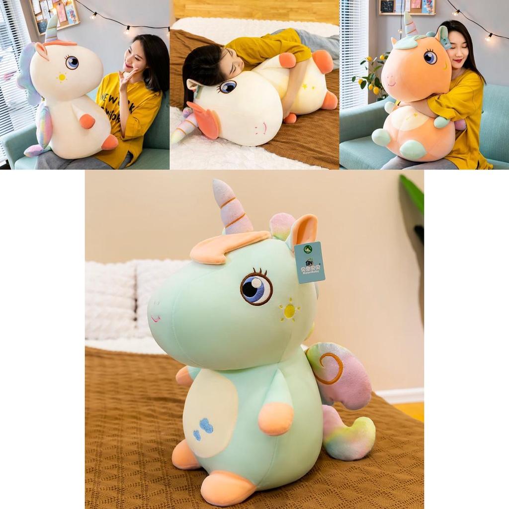 Adorável Pelúcia de Unicórnio Macio Redondo Gordo Unicórnio Cavalo Anjo Para Meninas