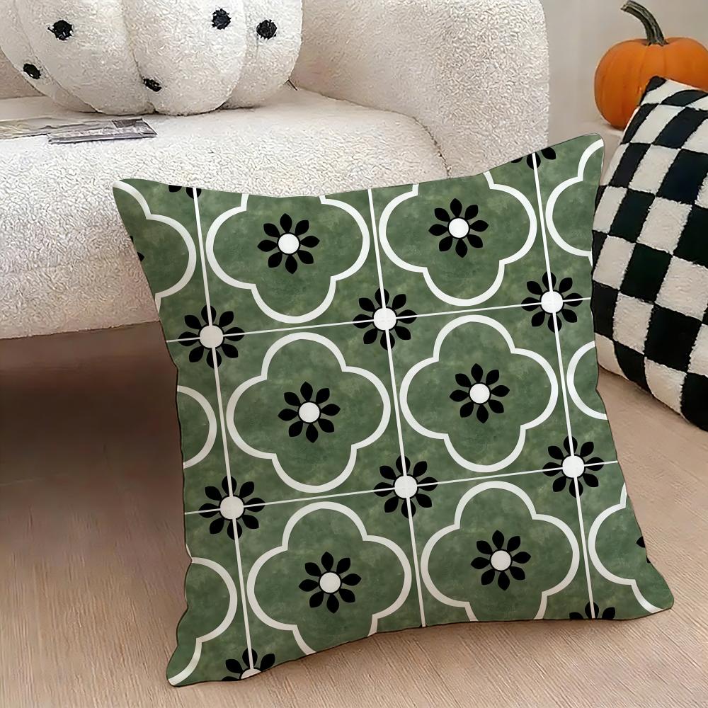 Retro Design Cushion Cover Natural Linen Double Sided Print  Throw Pillow Case for Sofa Couch Home Decor
