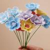 Handmade 3D Ceramic Flower Realistic Artificial Flower Decoration Eternal Flower Bouquet for Living Room Dining Table Office Home Vase Decor