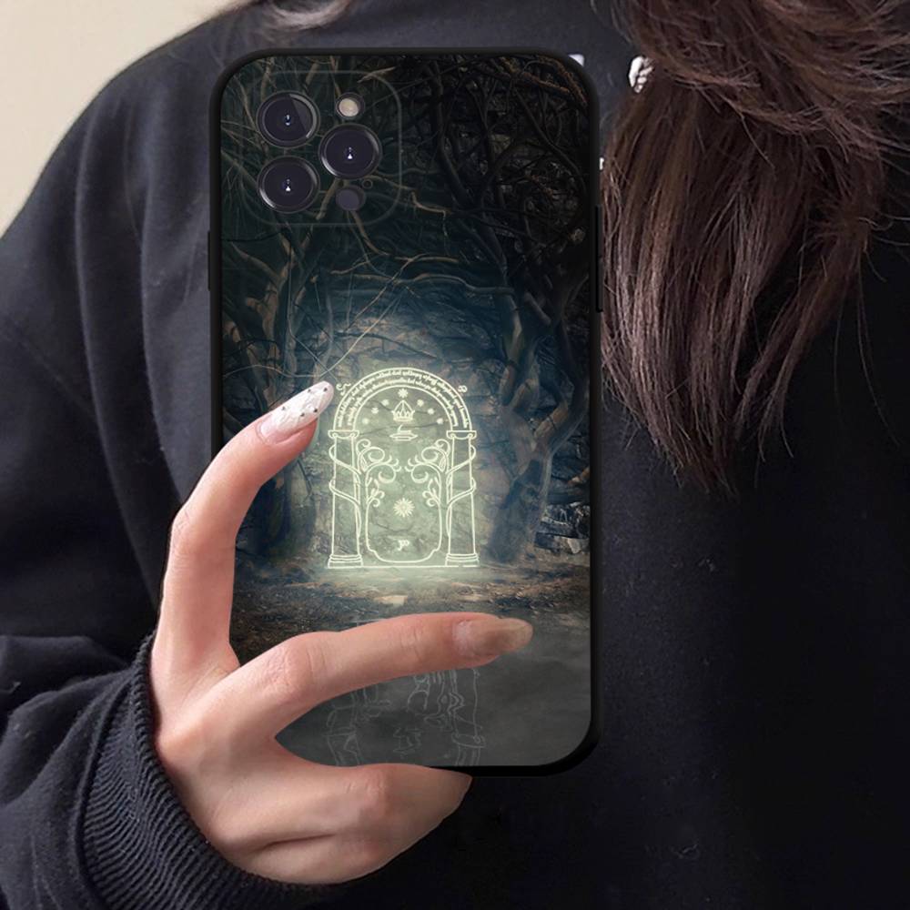 Movie The L-Lord R-Rings Black TPU Phone Case For Iphone17 Air 16 15 14 13 12 Pro 11 Pro Max Plus Protective Lens Cover Case