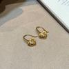 Classic inlay diamonds brushed heart-shaped earrings for women high-end simple autumn and winter style earring banquet jewelry