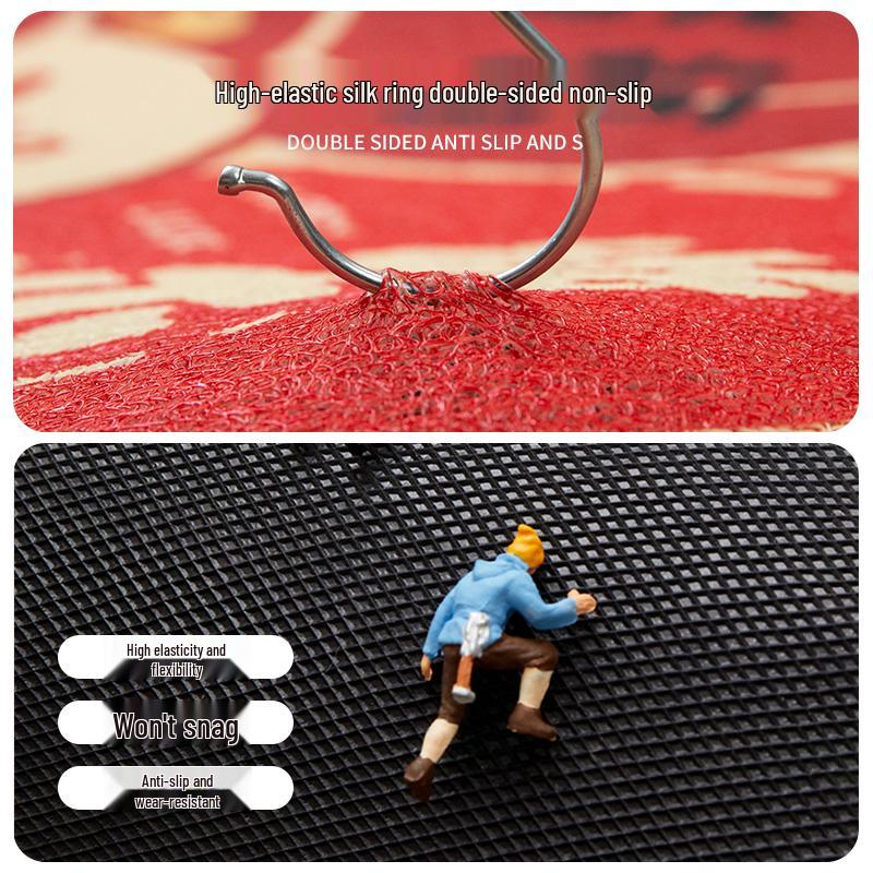 Festive Silk Loop Non-Slip Doormat: Dirt-Resistant, Easy-Clean, Cut-to-Fit Indoor Entryway Mat