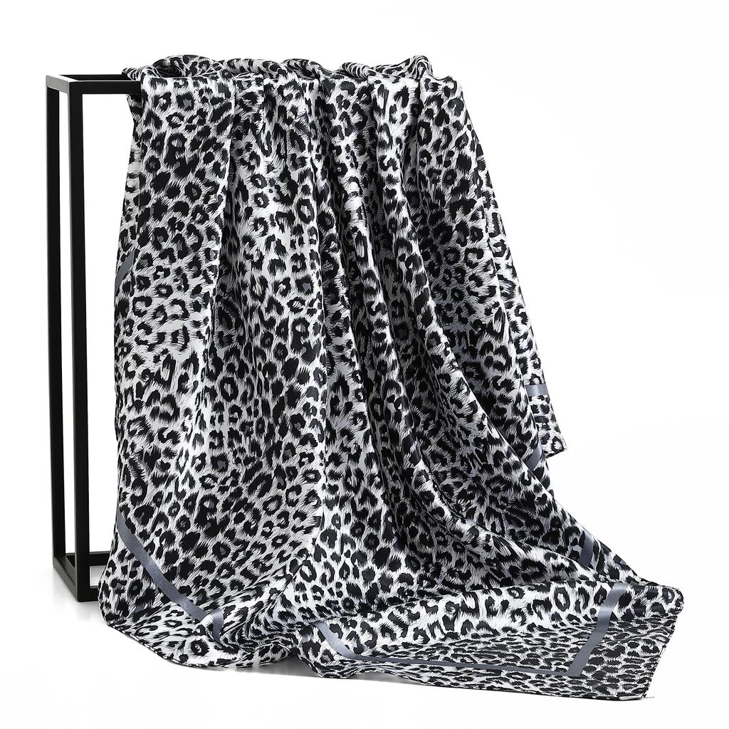 Fashion Square Silk Scarf Women Headband 90*90cm Print Neck Scarfs Office Hair Band Hand Kerchief Female Bandana Headwear