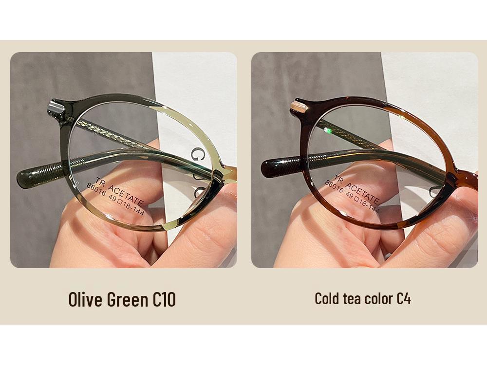 Damen Brille im Koreanischen Stil, Schildpatt-Optik, Oval, Blaulichtfilter - Rahmen für hohe Myopie, Modell 86016